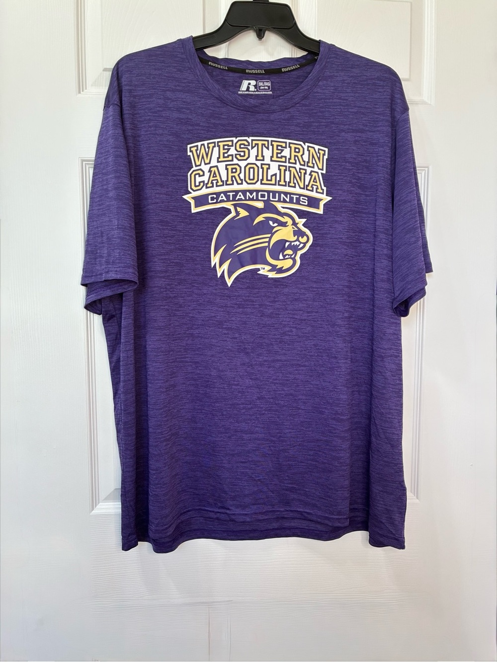 Western Carolina Shirt Men’s 3XL Purple Space Dye Spellout Graphic Catamounts